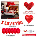 Happy Valentine Red I Love You Balloon Set Heart Shaped Aluminum Foil Balloon Suitable for Anniversary, Wedding Season, Birthday, Mother's Day