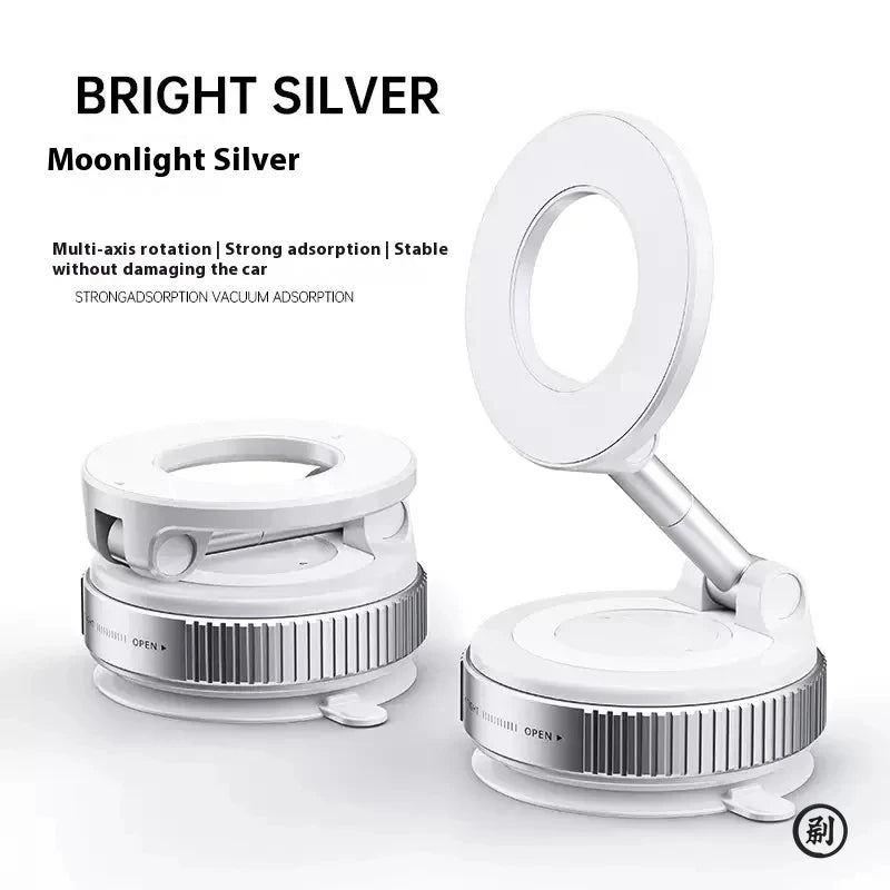 Strong Magnetic Car Phone Holder Foldable Design 360° Adjustable Vacuum Mount for Car/Desk/Bathroom/Universal Use